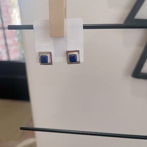 Classic Southwestern Sterling Silver and genuine Lapis Lazuli post earrings